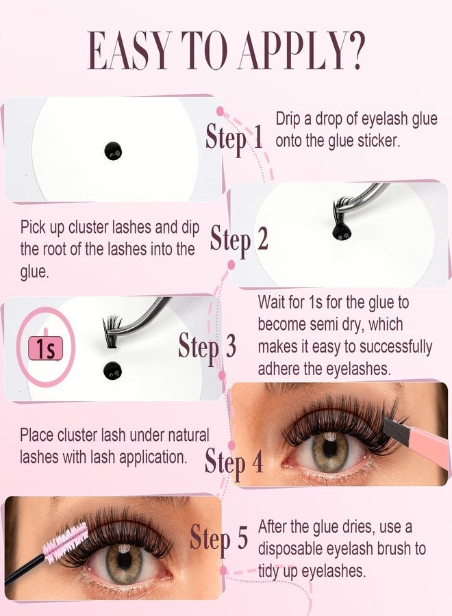 EMEDA Sensitive Open Eyes Lash Cluster Glue 3s Strong Hold Long Lasting for 2 Weeks, Waterproof Eyelash Adhesive for Sensitive Eyes & DIY Individual & Clusters & Semi-Permanent Lash Extensions (5ml Black) - Image 5